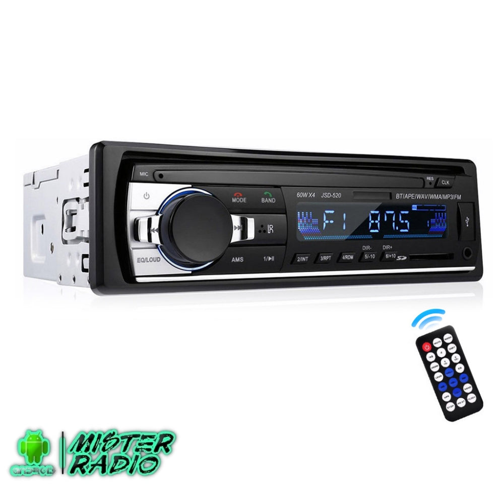 Reproductor de radio 1 DIN Bluetooth, MP3, Audio FM, música estéreo, USB/SD