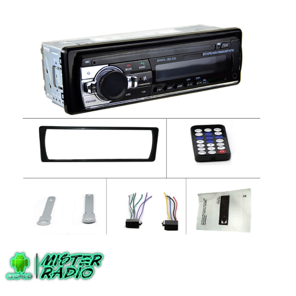 Reproductor de radio 1 DIN Bluetooth, MP3, Audio FM, música estéreo, USB/SD