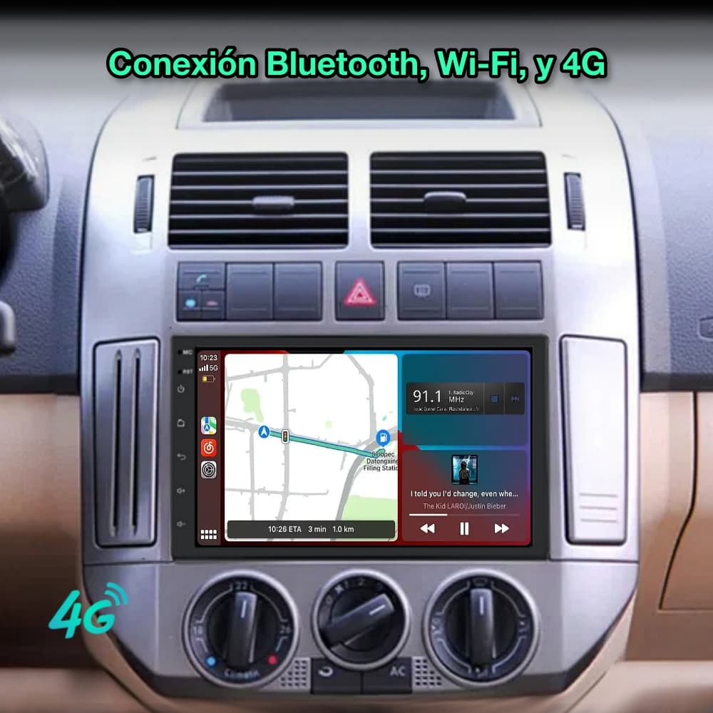 Radio navegador GPS universal 1 DIN, Pantalla de 7” FHD