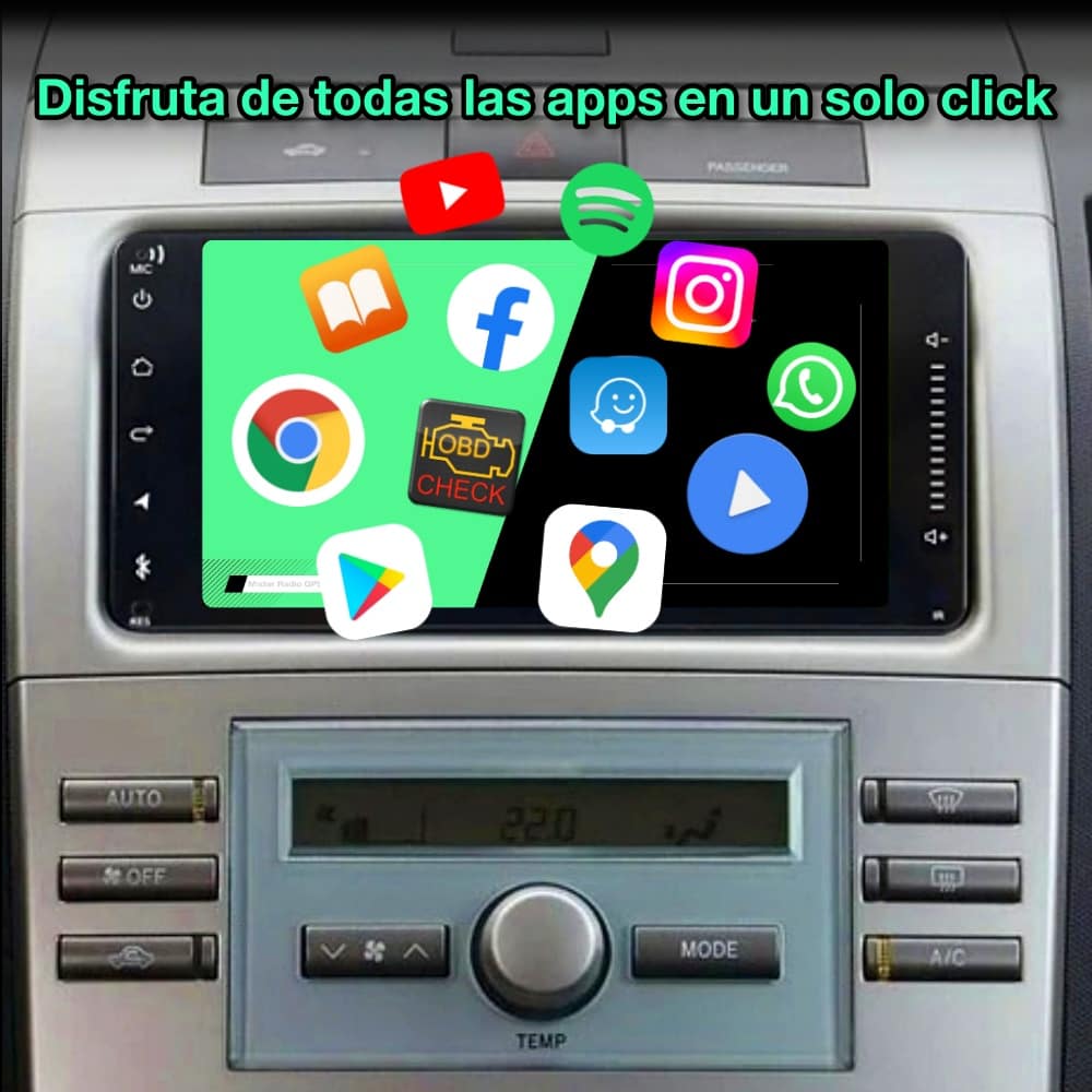 Toyota Corolla, Hilux, RAV4, Vios, Prado pantalla 7 pulgadas