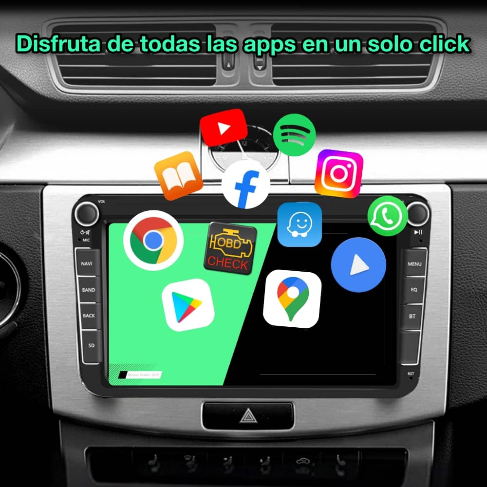 Volkswagen Golf, Passat, touran, Tiguan, Jetta, Sharan, scirocco, EOS Pantalla 8"