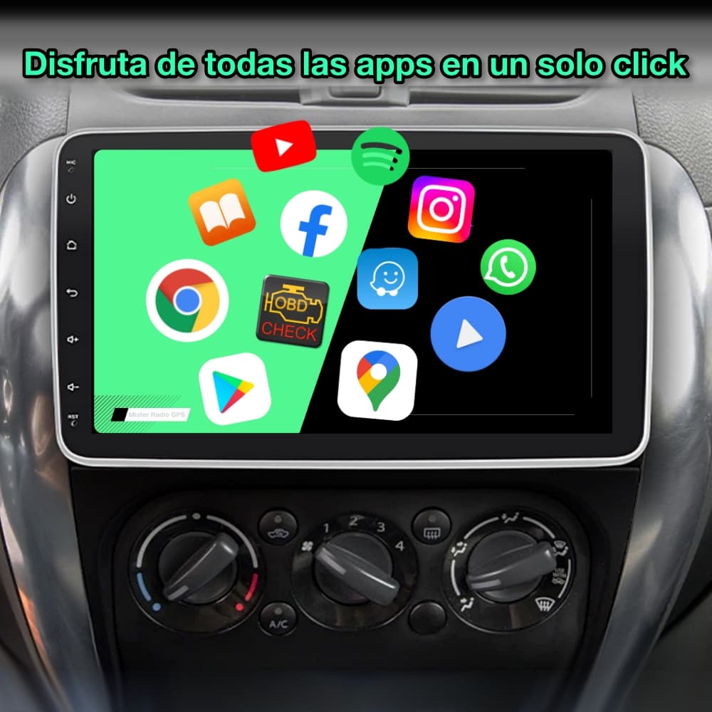 Radio navegador GPS universal  1 DIN, pantalla giratoria 360º