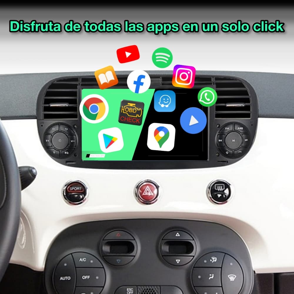 Fiat 500 2007 - 2014 Pantalla 7" - Mister Radio GPS