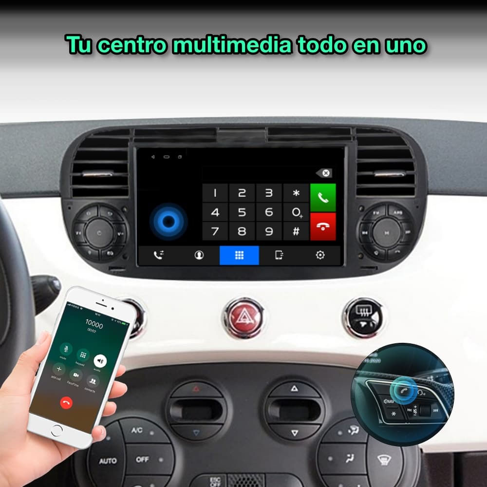 Fiat 500 2007 - 2014 Pantalla 7" - Mister Radio GPS