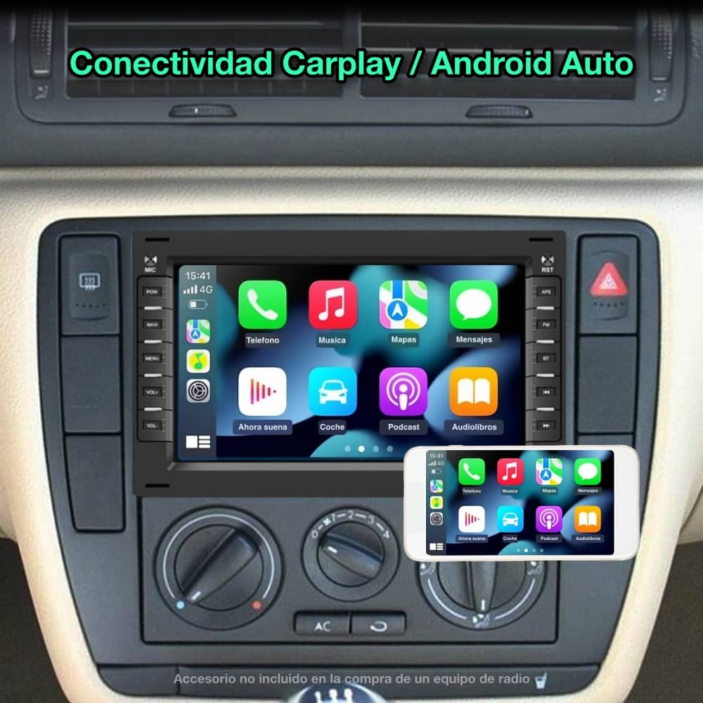 Volkswagen, Seat, Skoda radio pantalla 7 pulgadas