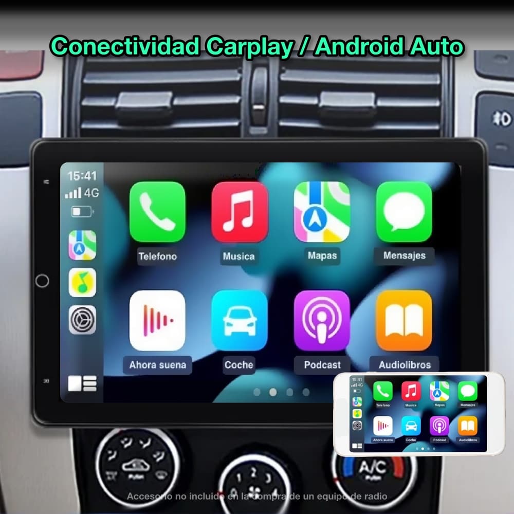 Radio pantalla Navegador GPS Universal 2 DIN, Pantalla de 10” FHD