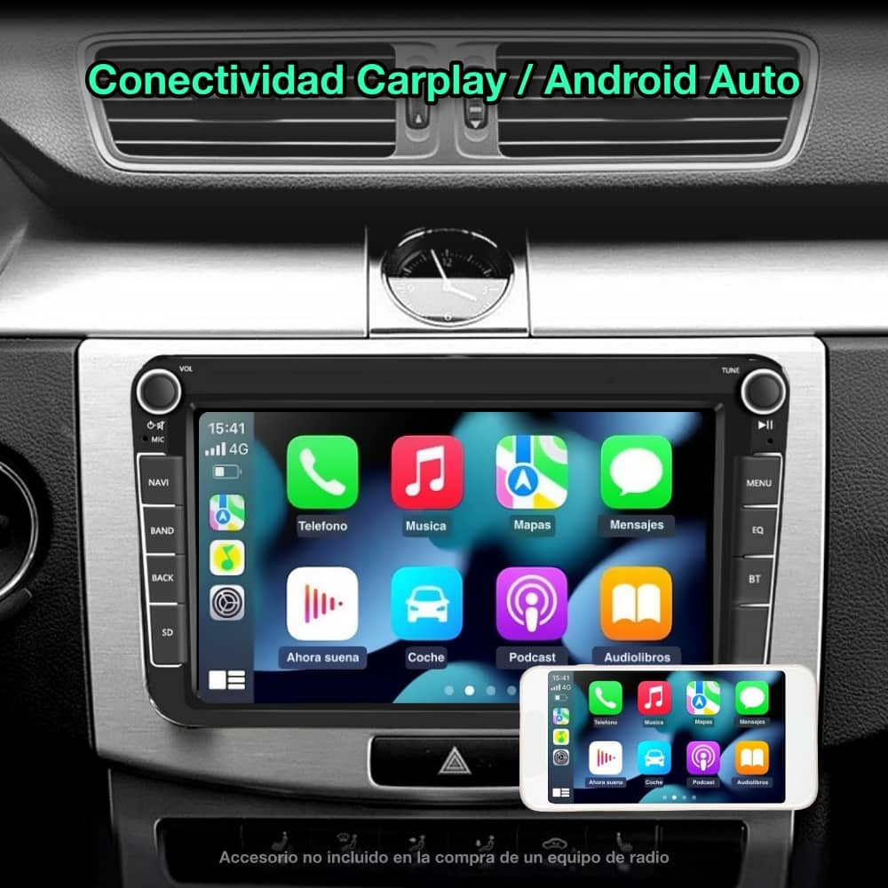 Volkswagen Golf, Passat, touran, Tiguan, Jetta, Sharan, scirocco, EOS Pantalla 8"