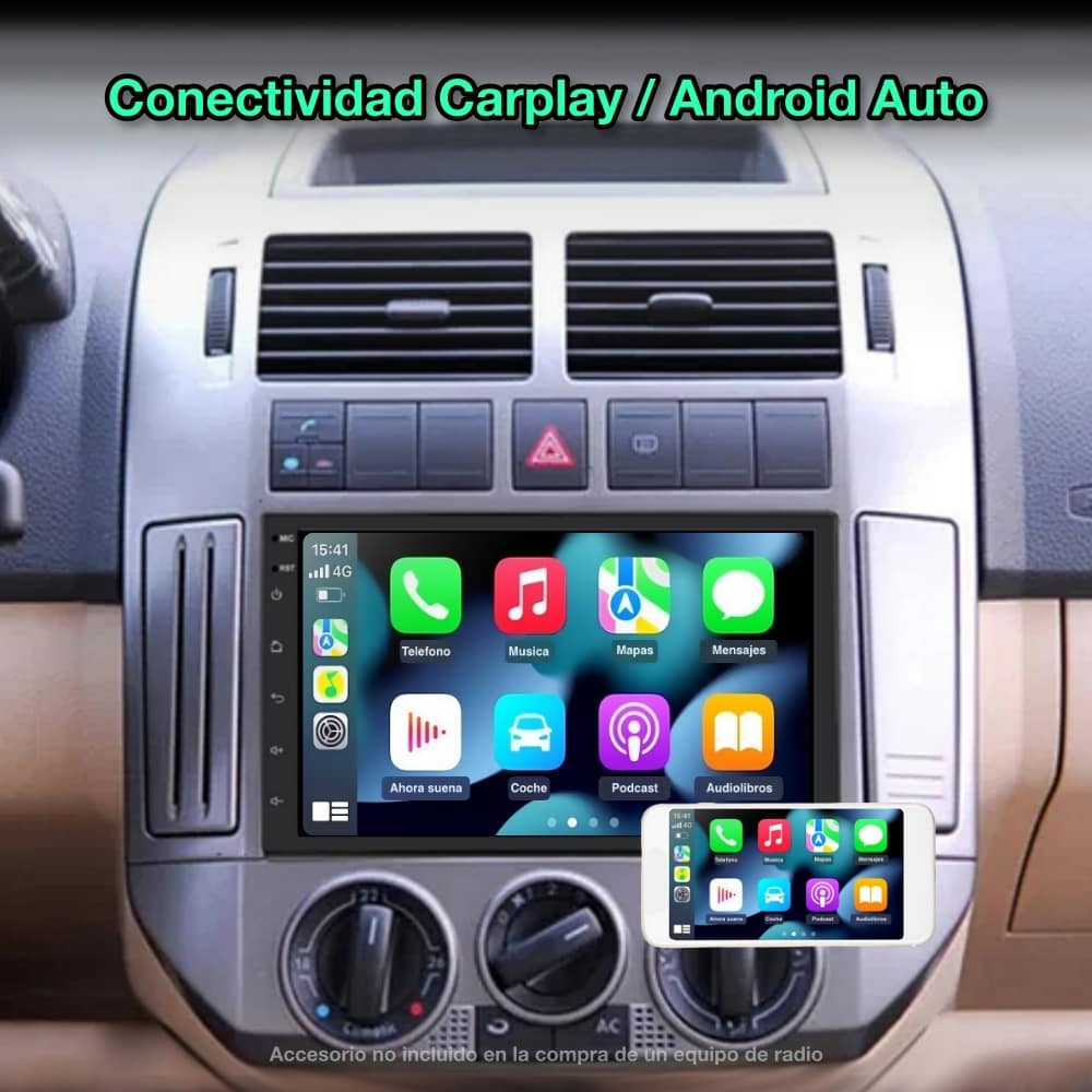 Radio navegador GPS universal 1 DIN, Pantalla de 7” FHD