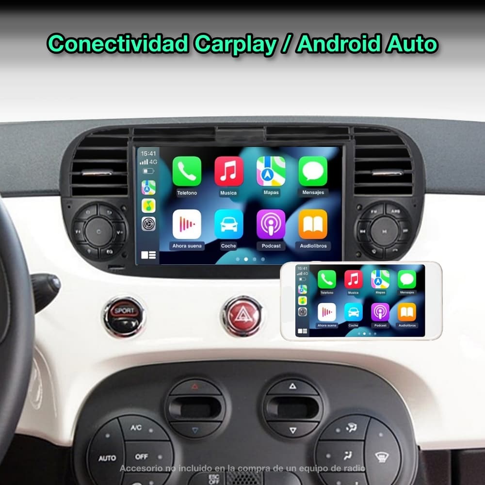 Fiat 500 2007 - 2014 Pantalla 7" - Mister Radio GPS