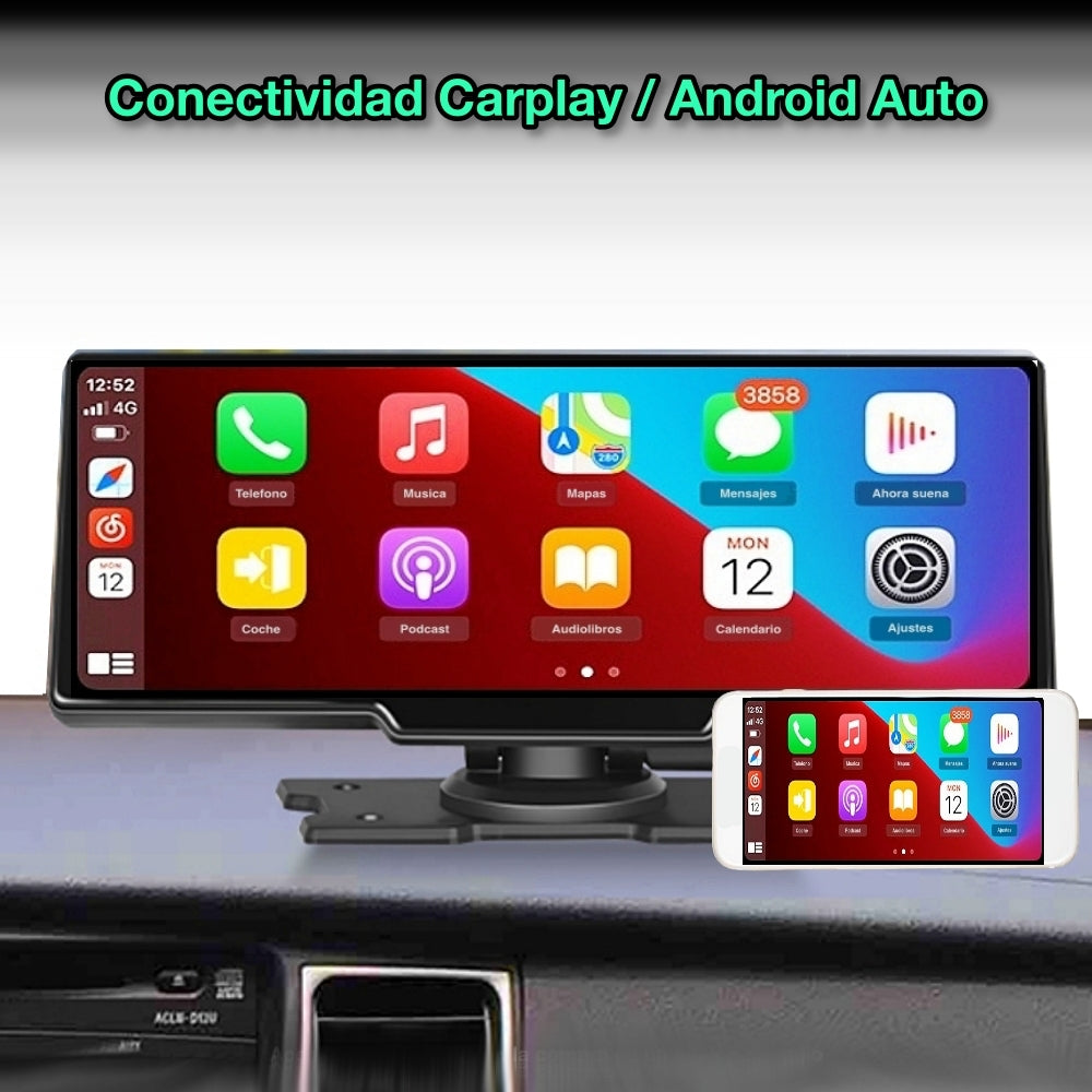 Radio pantalla Carplay universal con camara DVR