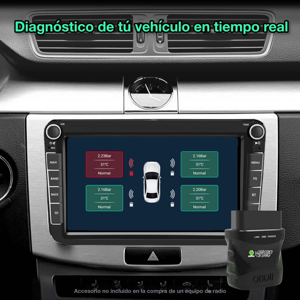 Volkswagen Golf, Passat, touran, Tiguan, Jetta, Sharan, scirocco, EOS Pantalla 8"