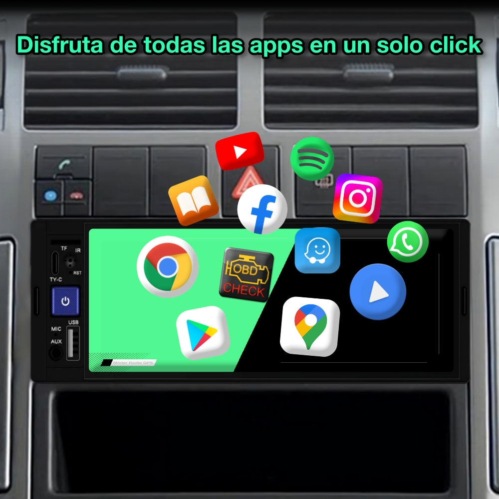 Carplay GPS universal 1 DIN, pantalla 6,86"