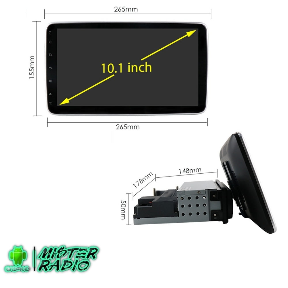 Radio navegador GPS universal  1 DIN, pantalla giratoria 360º