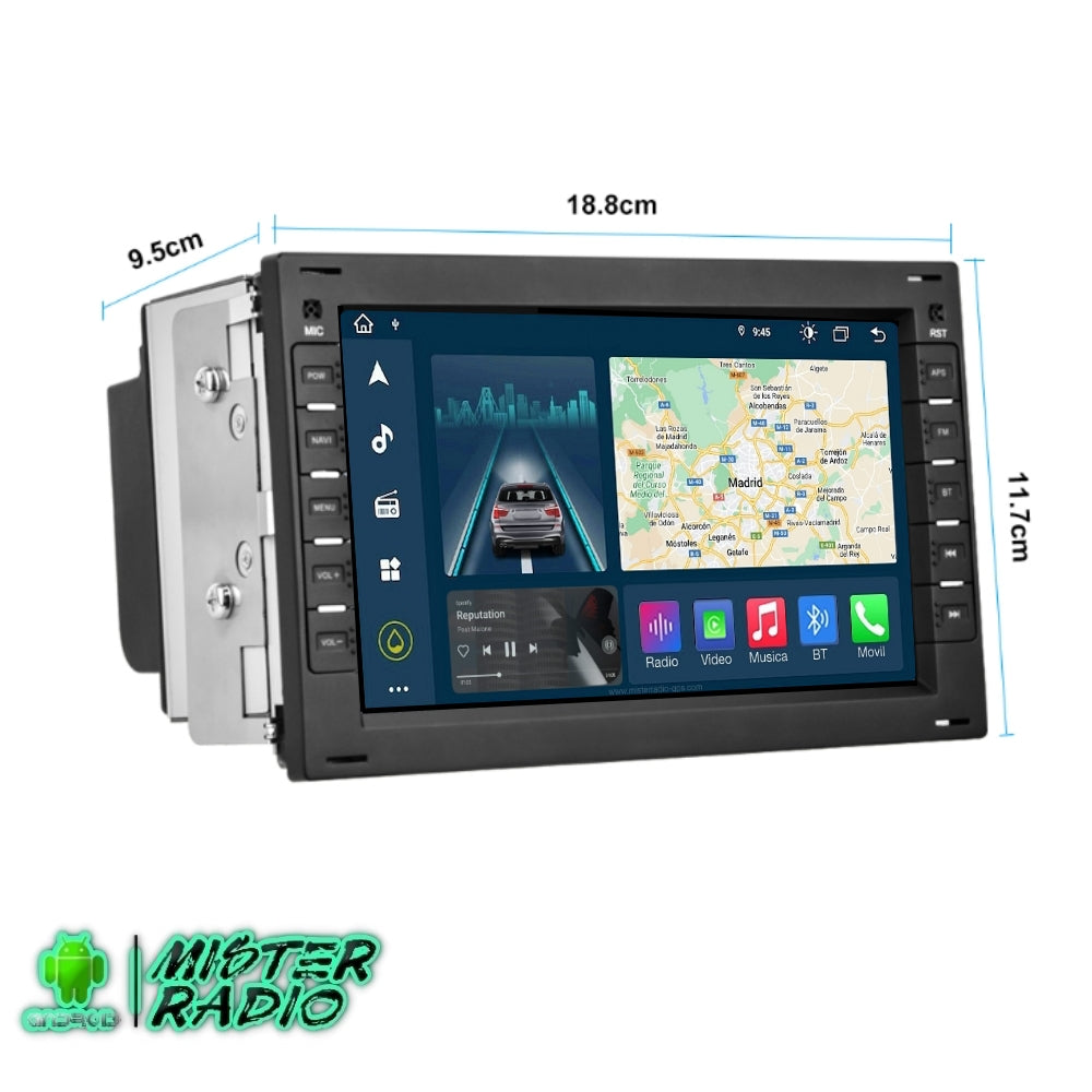 Volkswagen, Seat, Skoda radio pantalla 7 pulgadas