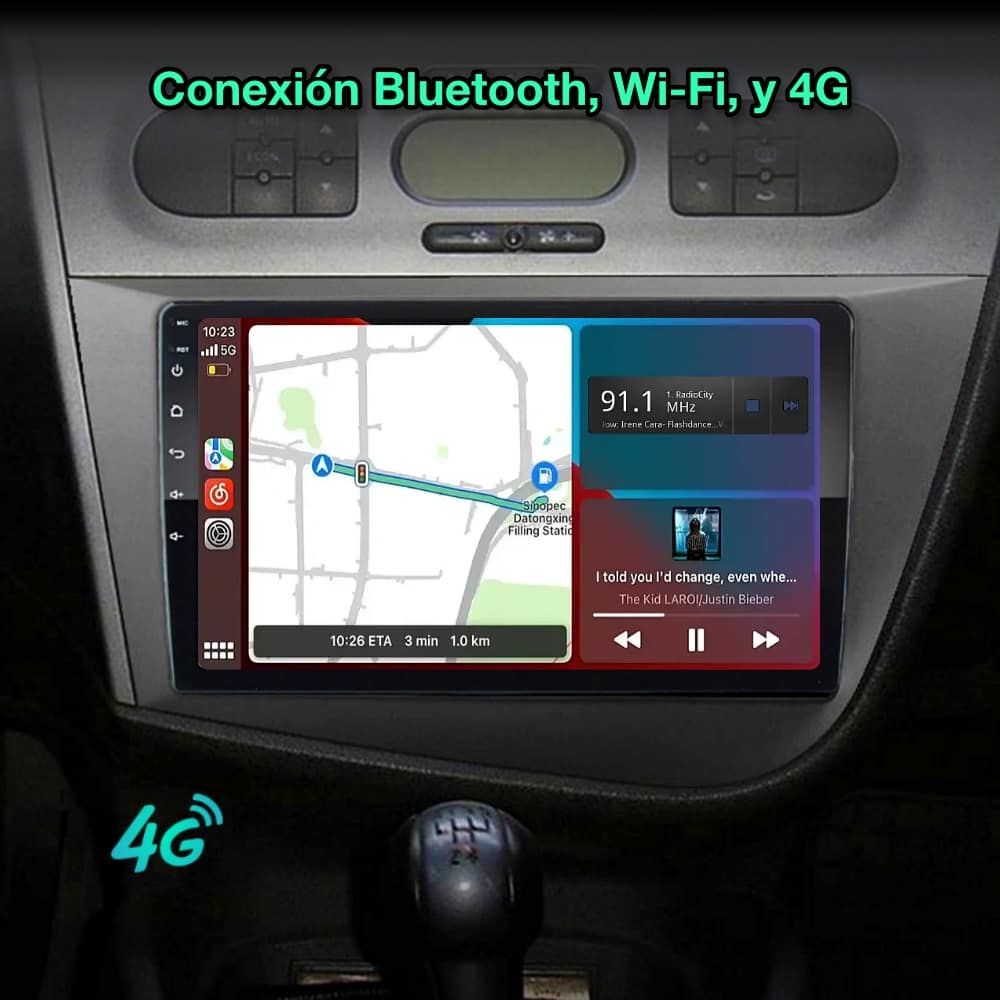 Autoradio para Seat Leon MK2 Carplay Bluetooth Android Auto, Stereo Pantalla  para Seat Leon MK2 2005-2012 Écran Tactile 9inch, 8-Core 64 Go ROM 4 Go  Auto con 4G/GPS/WiFi/BT/Radio/Tpms/FM/USB/Mic/LTE : : Electrónica