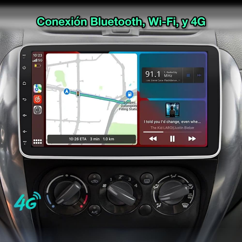 Radio navegador GPS universal  1 DIN, pantalla giratoria 360º