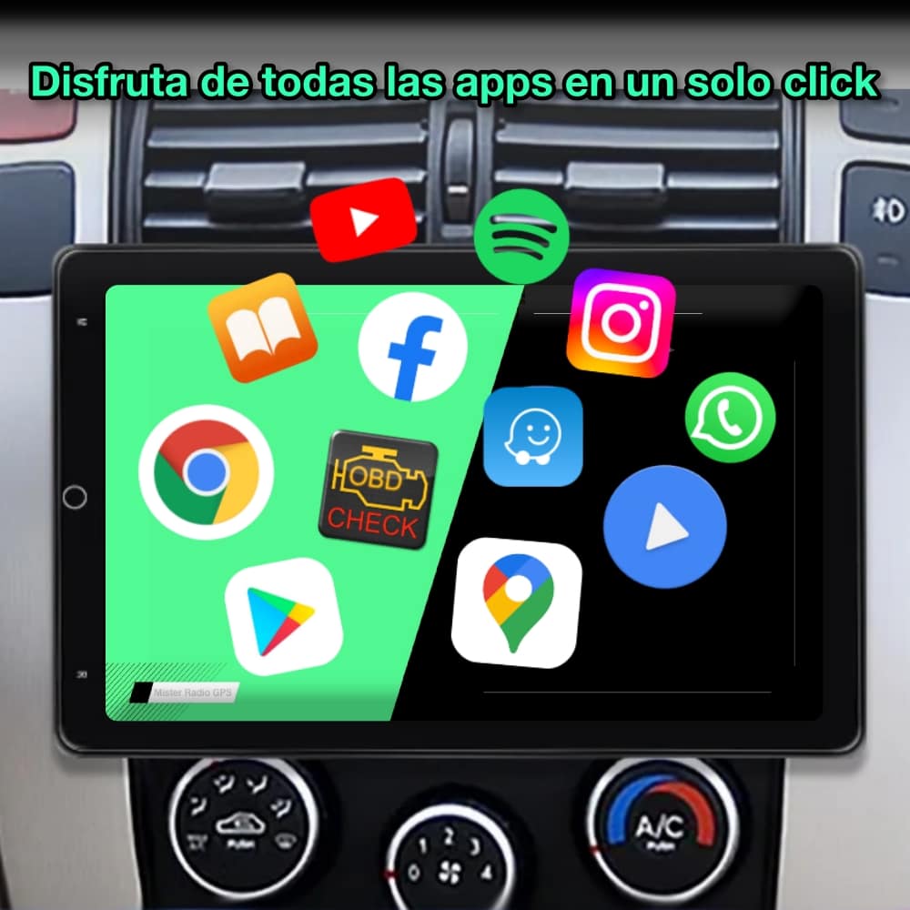 Radio pantalla Navegador GPS Universal 2 DIN, Pantalla de 10” FHD