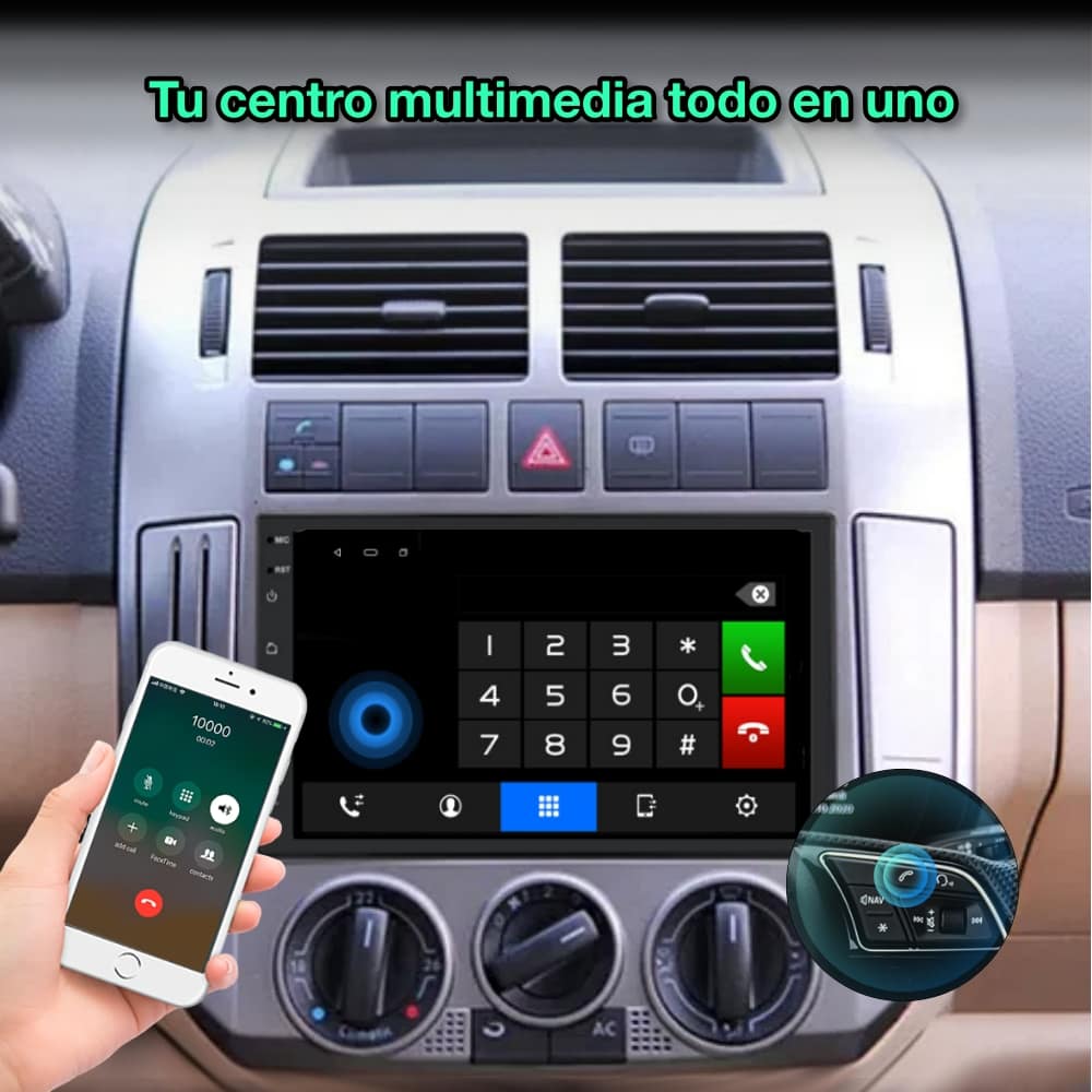 Radio navegador GPS universal  1 DIN, Pantalla de 7” FHD