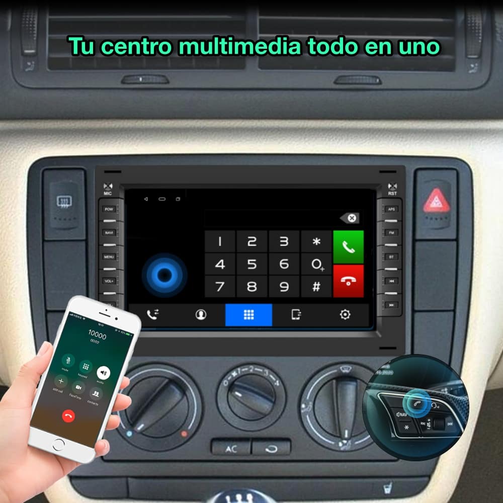 Volkswagen, Seat, Skoda radio pantalla 7 pulgadas