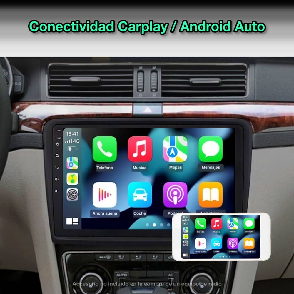 Pantalla Táctil radio Android Auto Carplay Skoda Superb 2 2008