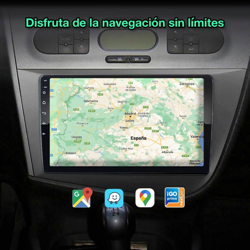 Navegador GPS OEM para coche Seat León MK2 con cámara de aparcamiento:  Android, USB, Bluethooth con control de mandos en volante
