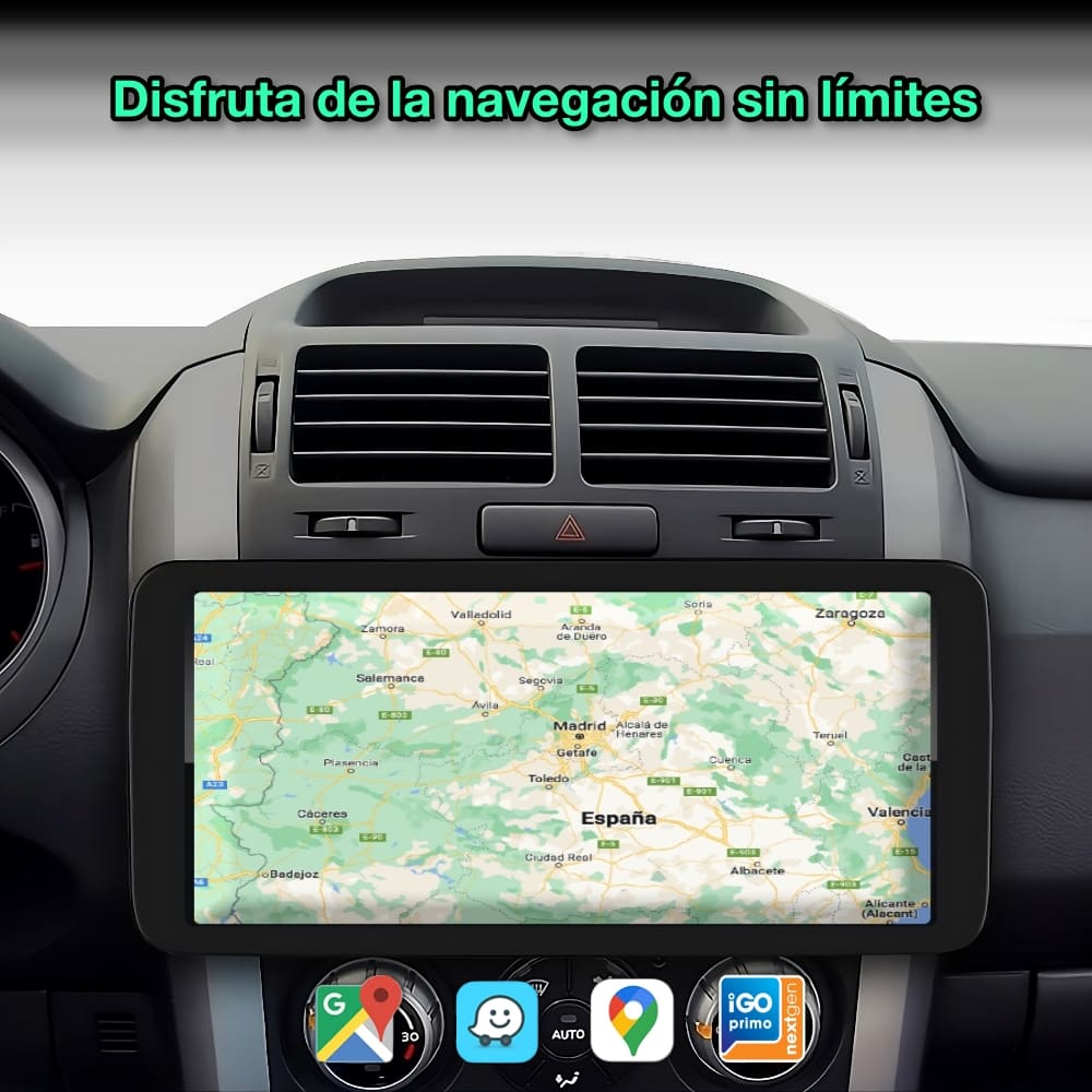 Radio navegador GPS universal 1 DIN, pantalla giratoria 360º de 10,33”