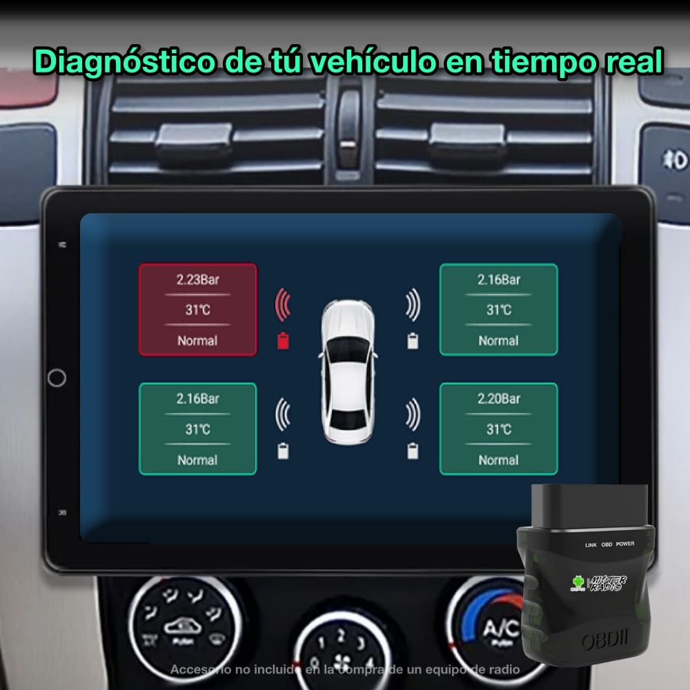 Radio pantalla Navegador GPS Universal 2 DIN, Pantalla de 10” FHD