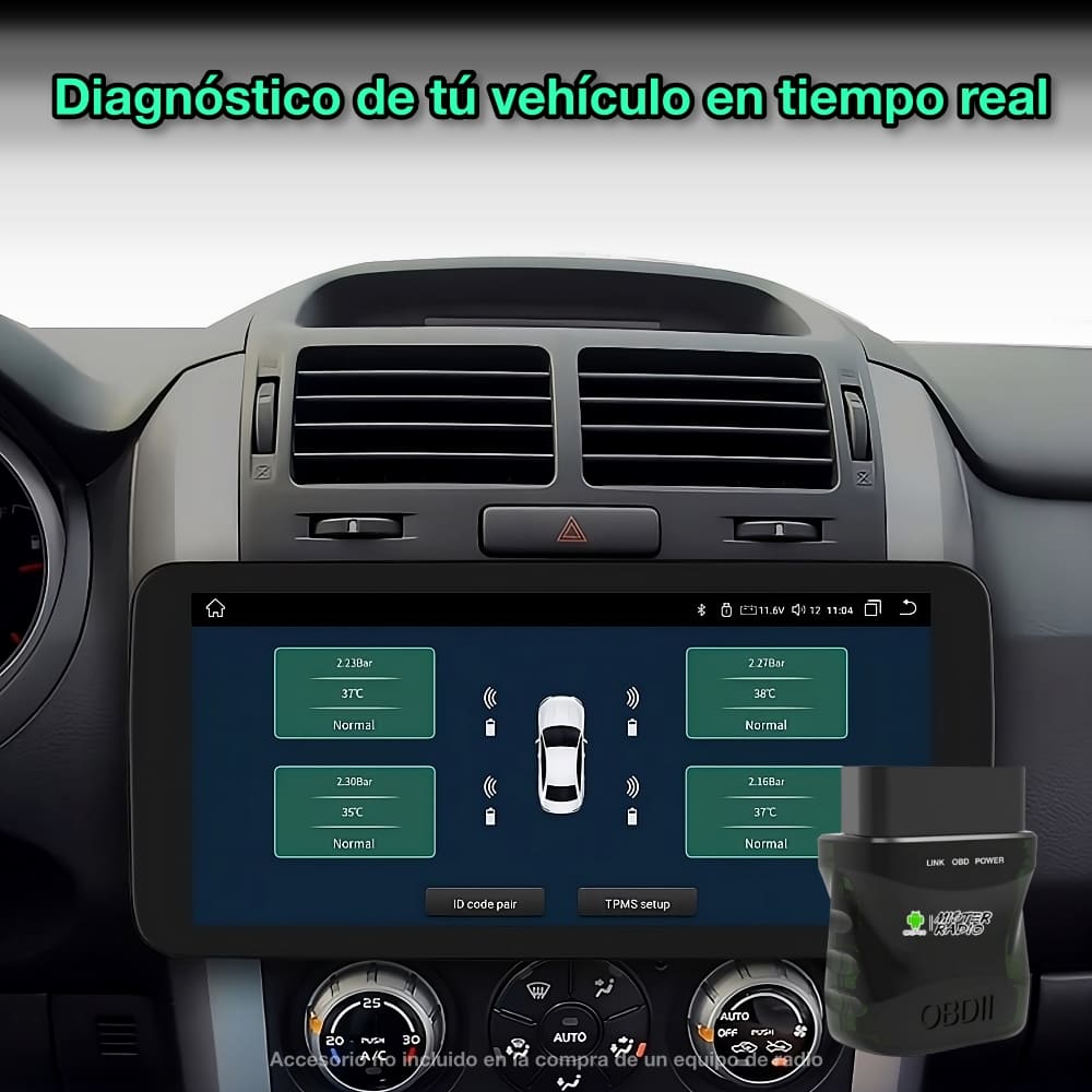 Radio navegador GPS universal 1 DIN, pantalla giratoria 360º de 10,33”