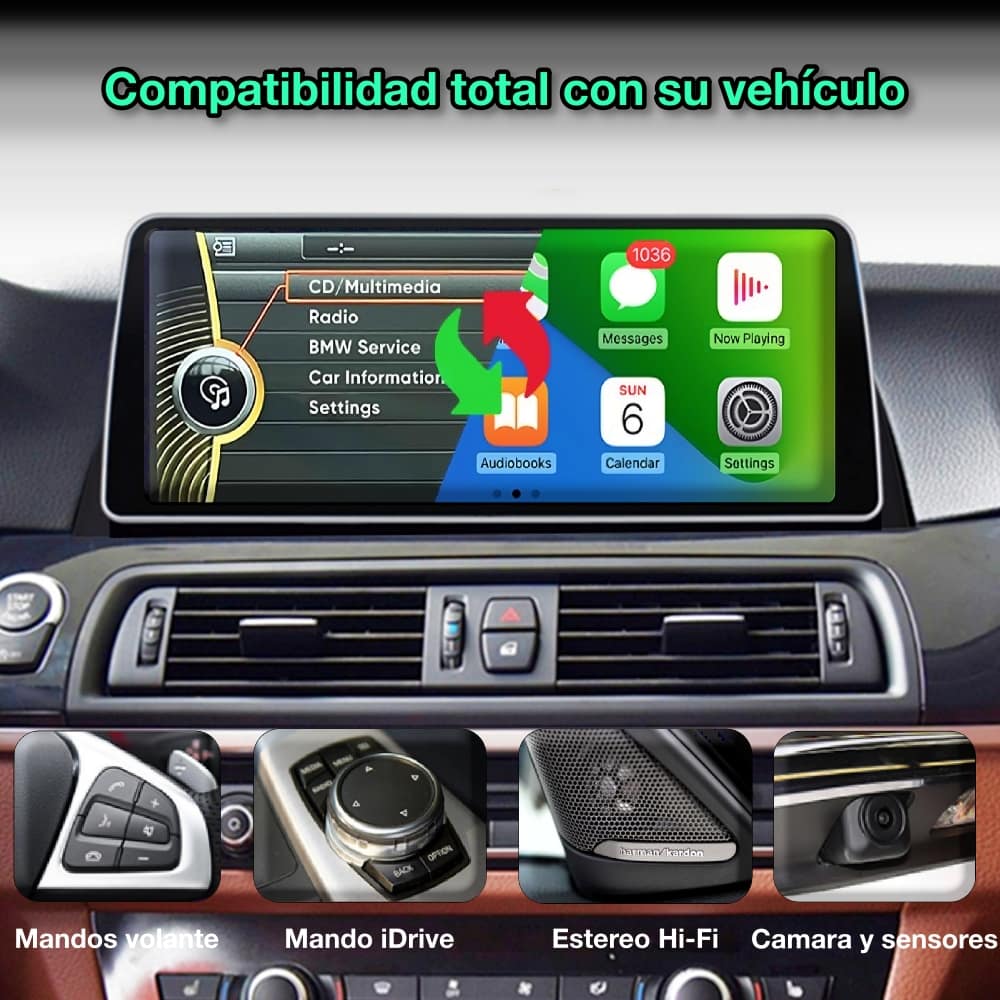 BMW Serie 5, F10, F11, 2011-2016 pantalla 12,3"