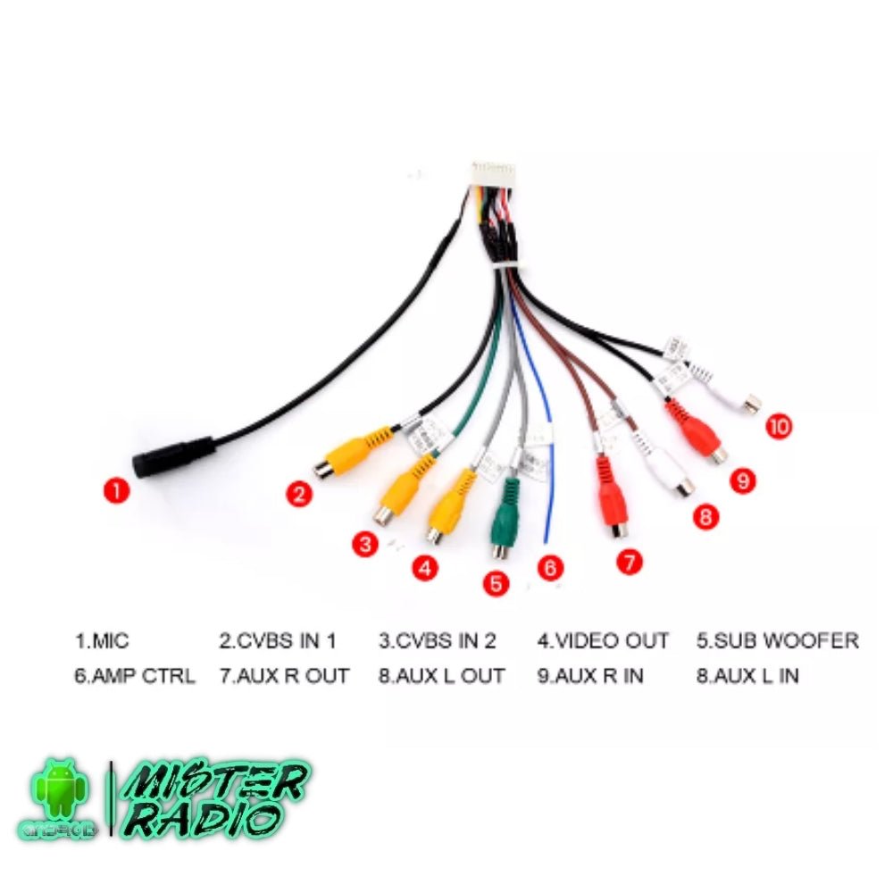 Cable adaptador RCA para radio - Mister Radio GPS