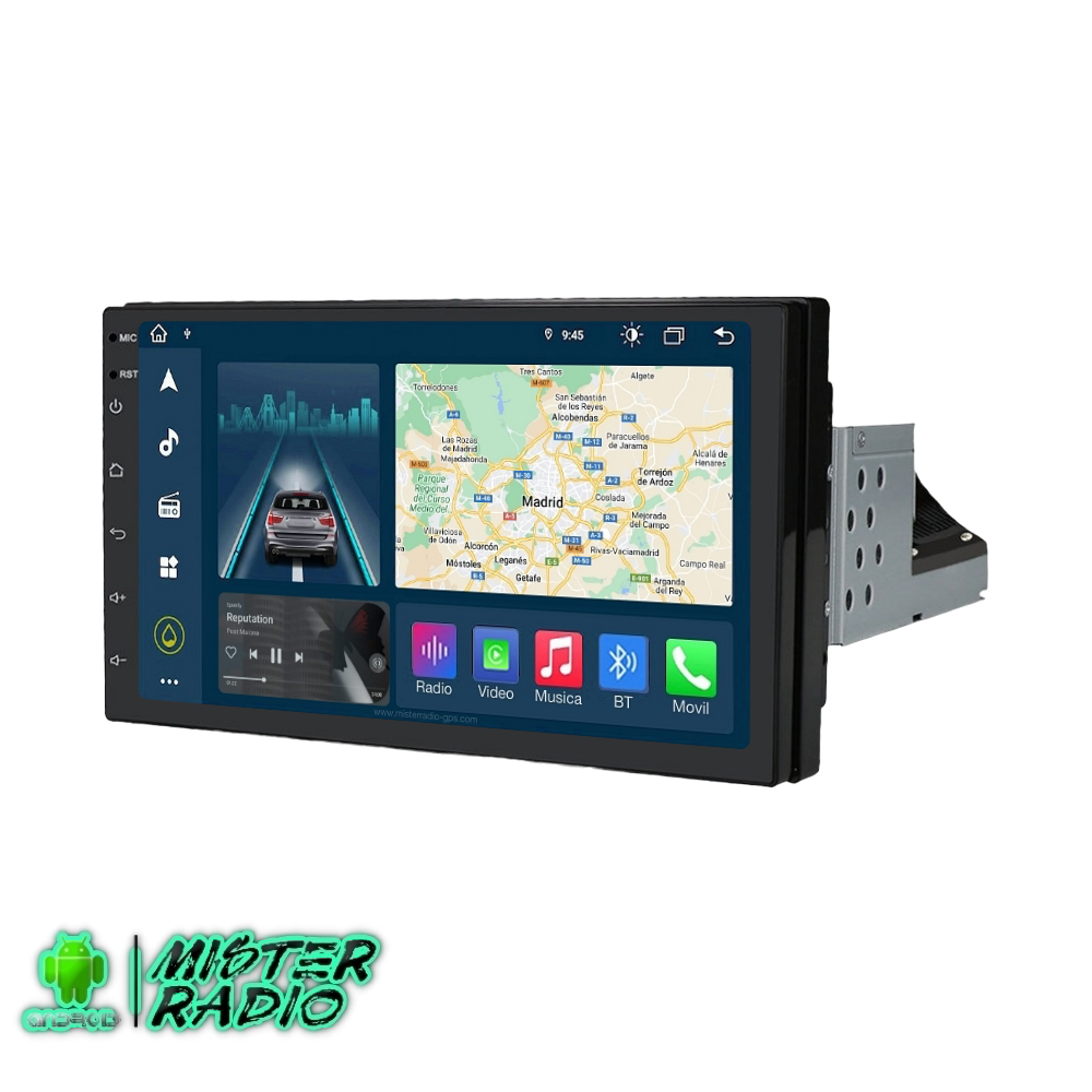 RADIO NAVEGADOR Universal 1 DIN, Pantalla de 7” FHD GPS ANDROID 10.0 –  Mister Radio GPS