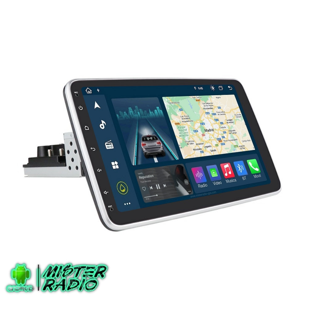 Radio navegador GPS universal  1 DIN, pantalla giratoria 360º